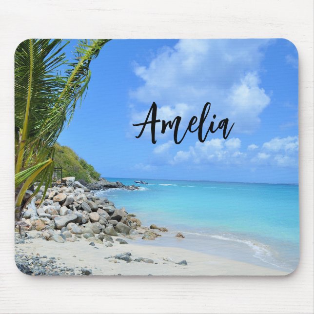 Mousepad Beautiful Turquoise Tropical Beach (Frente)