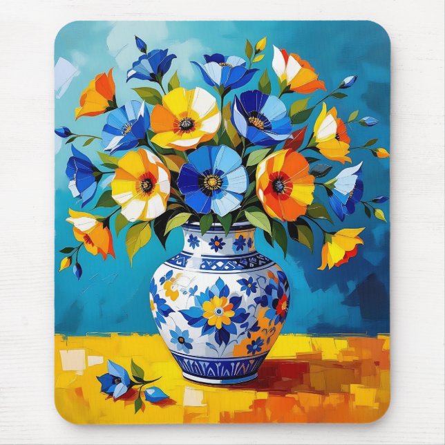 Mousepad Beautiful Vase of Flowers  (Frente)