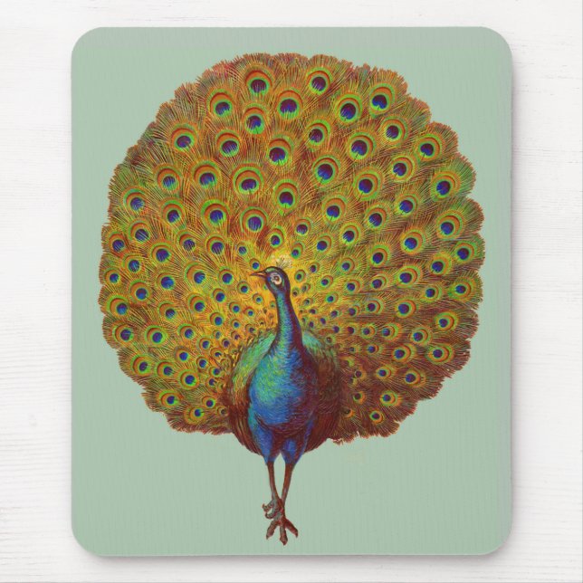 Mousepad beautiful Victorian peacock print (Frente)