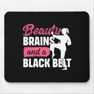 Mousepad Beauty Brains And A Black Belt Martial Arts Karate