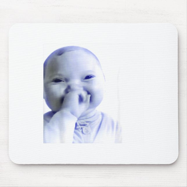Mousepad Bebê Ai Engraçado Segurando Meme de Riso (Frente)