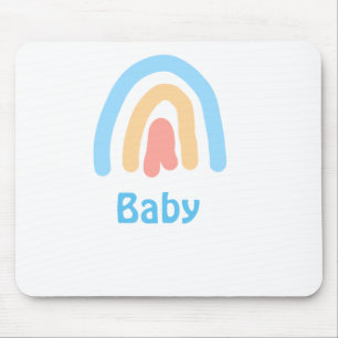 Mousepad bebê arco-íris laranja azul adicionar texto nome