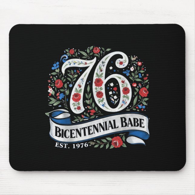 Mousepad Bebê do Bicentenário 50º Aniversário Mulheres Vint (Frente)