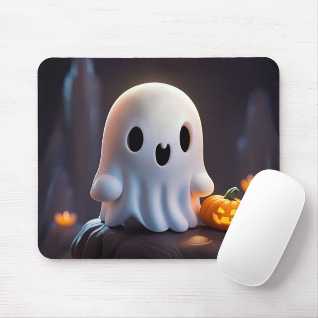 Mousepad Bebê Fantasma Caráter de Dia das Bruxas (Com mouse)