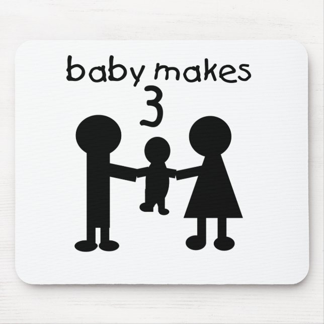 Mousepad Bebê Faz Três (Frente)