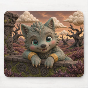 Mousepad Bebê Lobo Mau Fofo, Mitológico