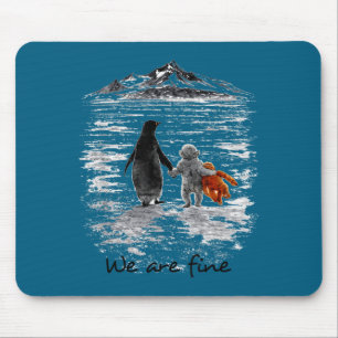 Mousepad Bebê macaco soca encontra meme de pinguim niilista