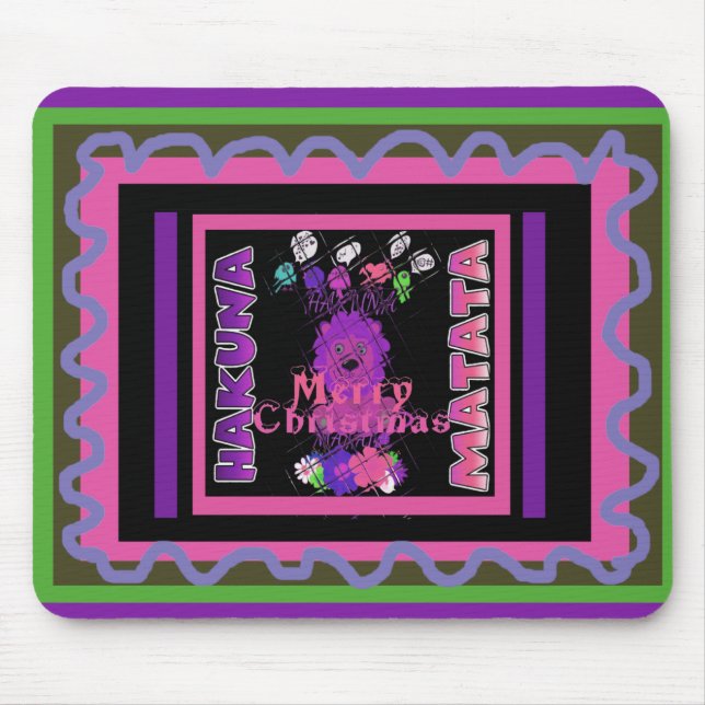 Mousepad Bebê rosa Belo Feliz Natal Hakuna Matata (Frente)