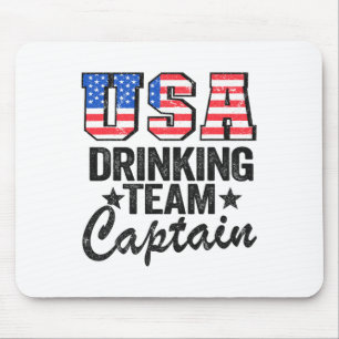 Mousepad Bebendo Americano Capitão Bandeira Americana 4º De
