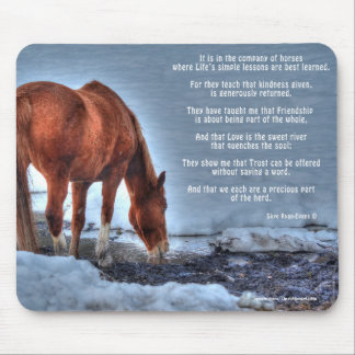 Mousepad Bebendo de Cavalo Ranzinza Dun na Foto Equina Pisc