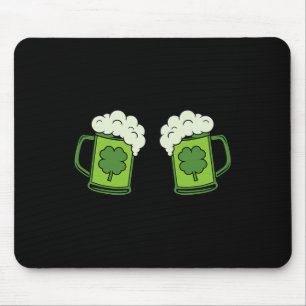 Mousepad Beber Cerveja Verde Seio Shamrock Irlandês Patrick