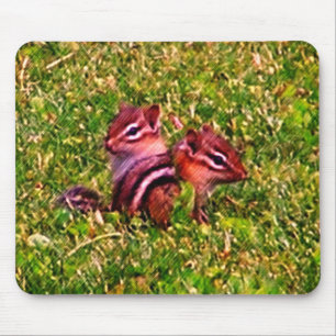 Mousepad Bebês Chipunes Arte Animal Primeiro Dia