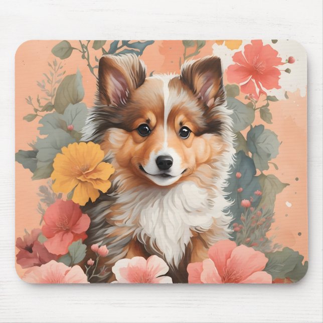 Mousepad Bebês-Cons | Cachorro de abelha Shetland (Frente)