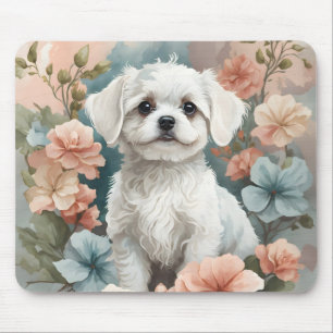 Mousepad Bebês-Cons Preparado branco-cônico maltês