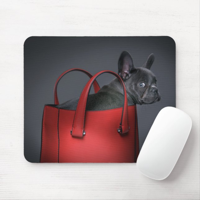Mousepad Bebês Mais Pobres | Buldogue francês Red Hand Bag (Com mouse)