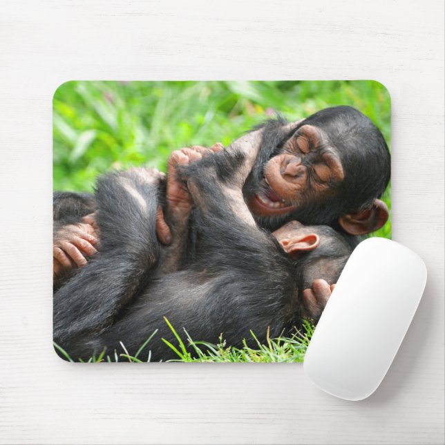 Mousepad Bebês Mais Pobres | Dois jovens chimpanzés (Com mouse)