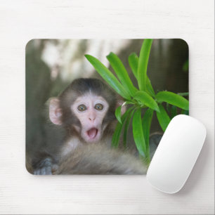 Mousepad Bebês Mais Pobres   Macaco surpreso na neve