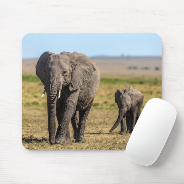 Mousepad Bebês Mais Pobres | Mãe e bebê elefantes (Com mouse)
