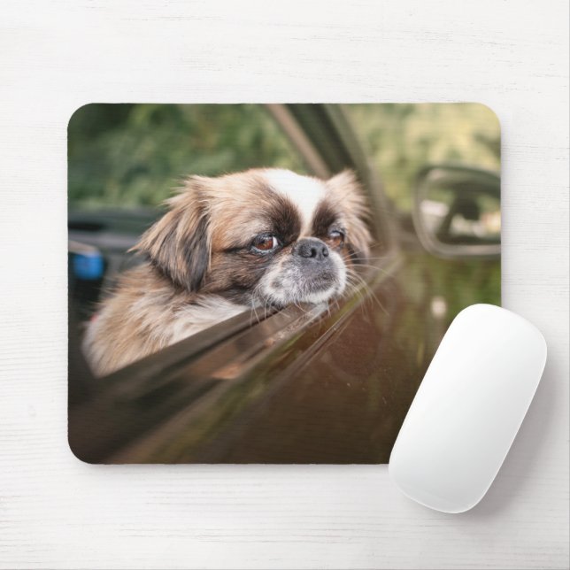 Mousepad Bebês Mais Pobres | Pekingese Puppy no carro (Com mouse)