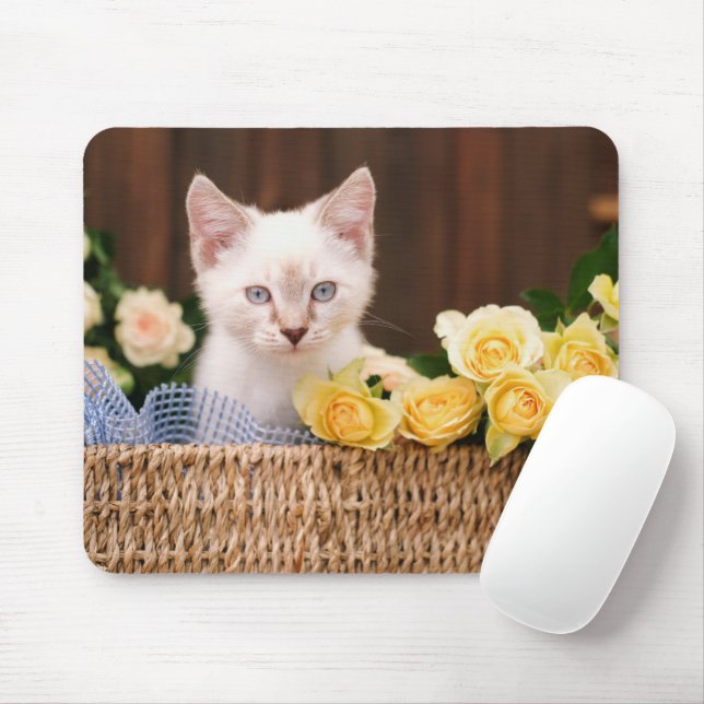 Mousepad Bebês Mais Pobres | Rosas de Kitten e Amarelo (Com mouse)