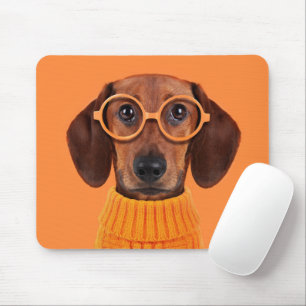 Mousepad Bebês Mais Pobres Suéter de laranja Dachshund