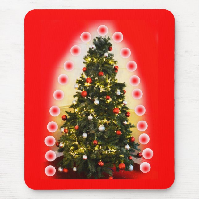 Mousepad Bebidas de árvores de Natal (Frente)