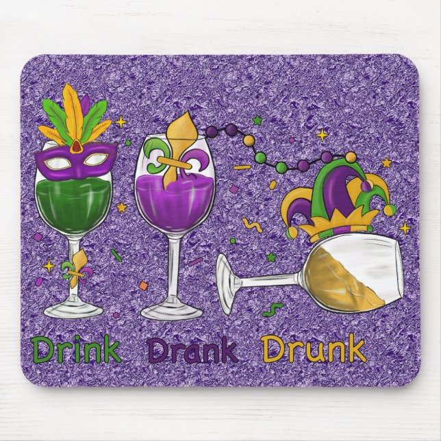 MOUSEPAD BEBIDAS DE GRÁFICO DOURADAS VERDE PURAS (Frente)