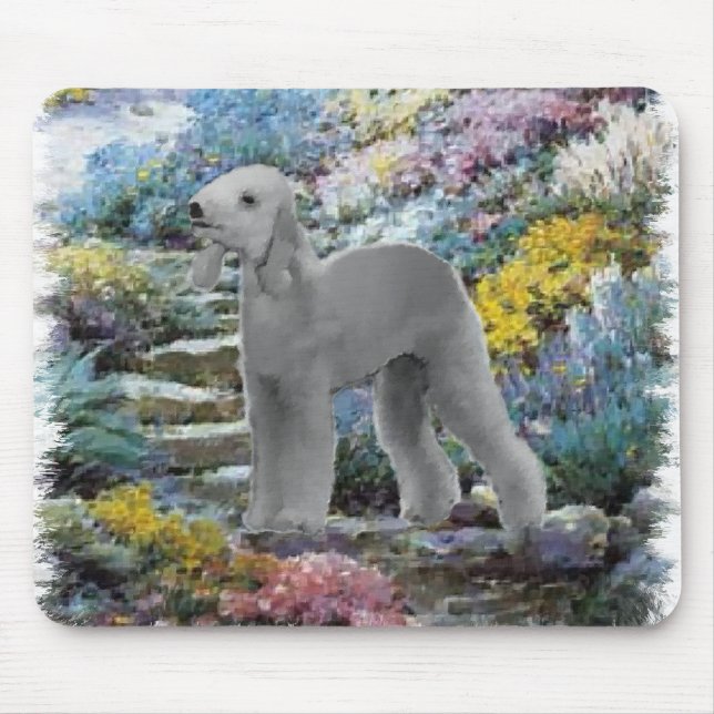 Mousepad Bedlington Terrier Summer Garden Art (Frente)