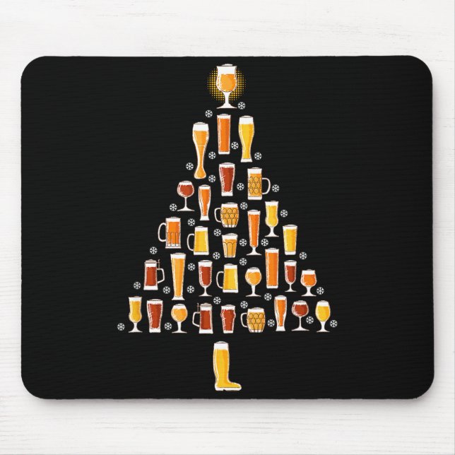 Mousepad Beer Christmas Tree Men Women Beer Ugly Christmas  (Frente)