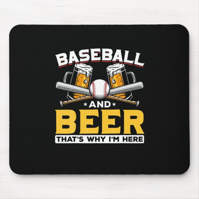 Mousepad Beer Drinker Baseball Beball Humor Aniversário (Frente)