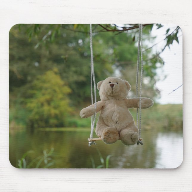 Mousepad Beertje op schommel aan boom (Frente)