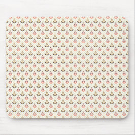 Mousepad bege com um padrão floral repetitivo