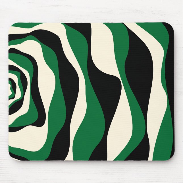 Mousepad Bei e Fluxo 4 em Verde, Creme e Preto (Frente)