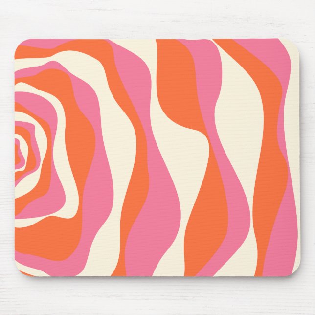 Mousepad Bei e Fluxo 4 - Rosa, Laranja e Creme (Frente)