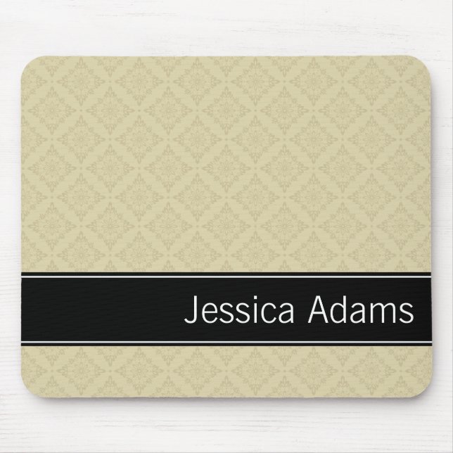 Mousepad Beige Diamantes Padrão Moderno Profissional (Frente)