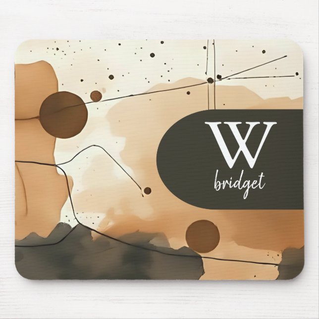 Mousepad Beige e Abstrato castanho (Frente)