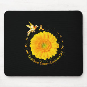 Mousepad Beija-flor Amarelo Girassol Conscientização do Cân