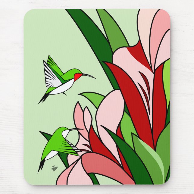 Mousepad Beija-flor e Flor (Frente)