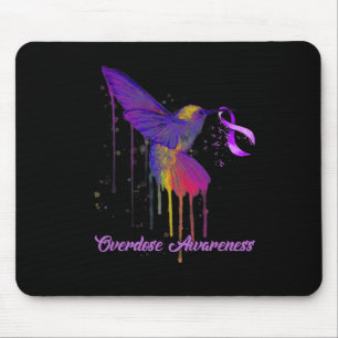 Mousepad Beija-flor Fofo Segurando Fita Roxa Overdose Ag