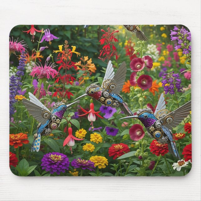 Mousepad Beija-flores Steampunk (Frente)
