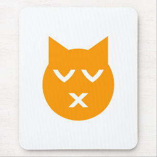 Mousepad Beijar com o Gato Emoji de Olhos Fechados