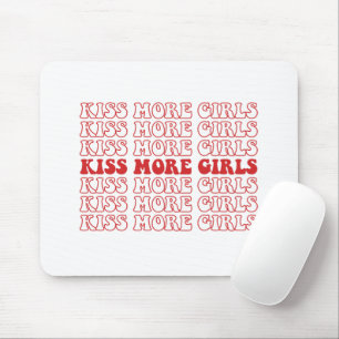 Mousepad Beije Mais Garotas Mês do Orgulho Lésbica Bissexua