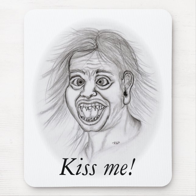 Mousepad Beije-me! - Bleistiftzeichnung (Frente)