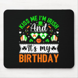 Mousepad Beije-me, sou irlandês e sim, é meu aniversário, S