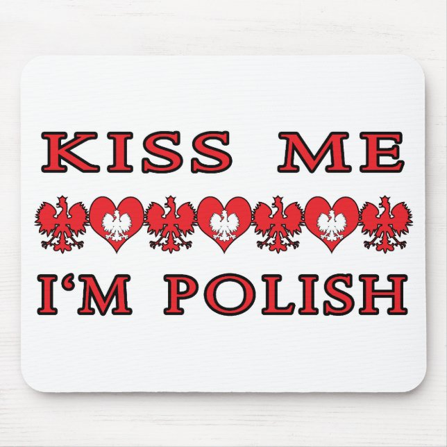 Mousepad Beije-me, sou polonês (Frente)