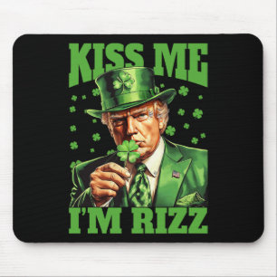 Mousepad Beije-me Sou Rizz Trump Dia de São Patrício Irland