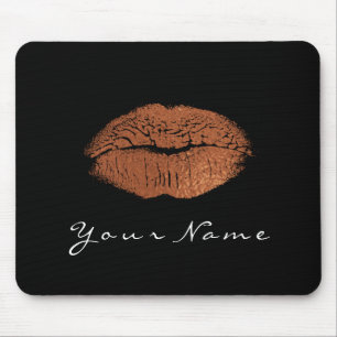 Mousepad Beijo conhecido branco preto de cobre Dourado