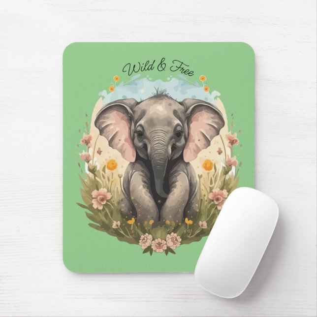 Mousepad Beijo-Elefante Cachorro Febre (Com mouse)