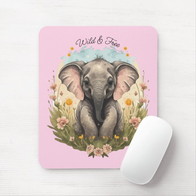 Mousepad Beijo-Elefante Cachorro Febre (Com mouse)