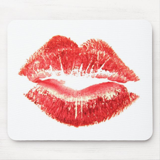 Mousepad Beijo por lábios vermelhos da mulher (Frente)